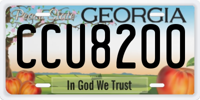 GA license plate CCU8200