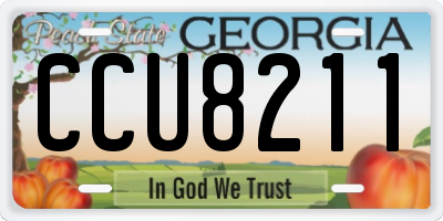 GA license plate CCU8211