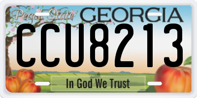 GA license plate CCU8213