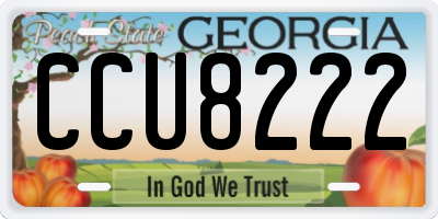 GA license plate CCU8222