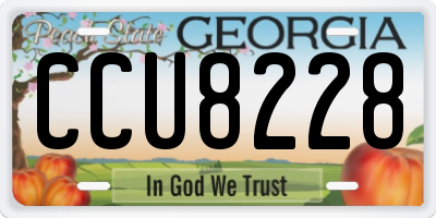 GA license plate CCU8228