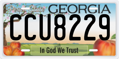 GA license plate CCU8229