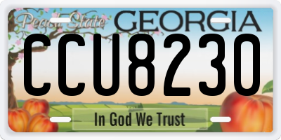GA license plate CCU8230