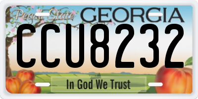 GA license plate CCU8232