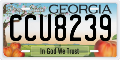 GA license plate CCU8239