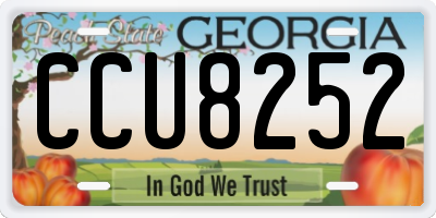 GA license plate CCU8252