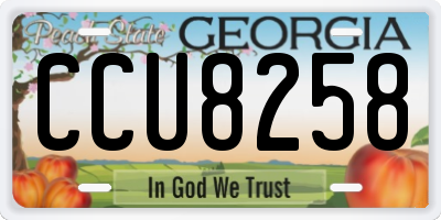 GA license plate CCU8258