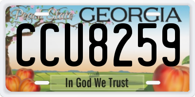 GA license plate CCU8259