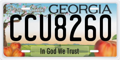 GA license plate CCU8260