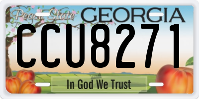 GA license plate CCU8271