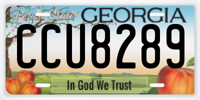 GA license plate CCU8289
