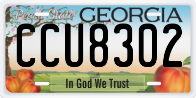 GA license plate CCU8302