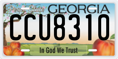 GA license plate CCU8310