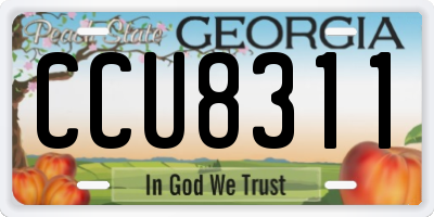 GA license plate CCU8311