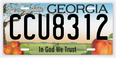 GA license plate CCU8312