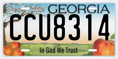GA license plate CCU8314