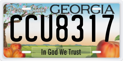 GA license plate CCU8317