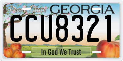 GA license plate CCU8321