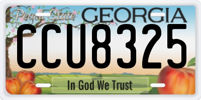 GA license plate CCU8325