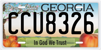 GA license plate CCU8326