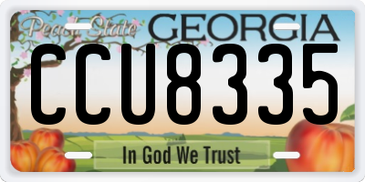 GA license plate CCU8335