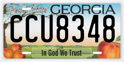 GA license plate CCU8348