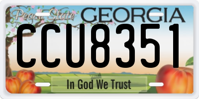 GA license plate CCU8351
