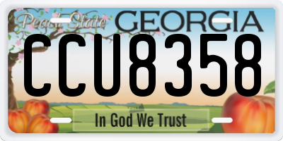 GA license plate CCU8358