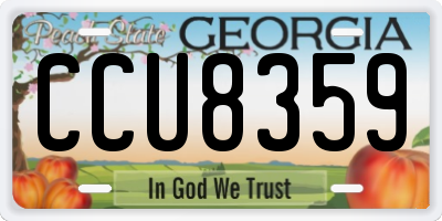 GA license plate CCU8359
