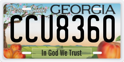 GA license plate CCU8360