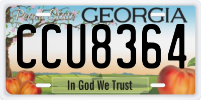 GA license plate CCU8364