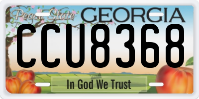 GA license plate CCU8368