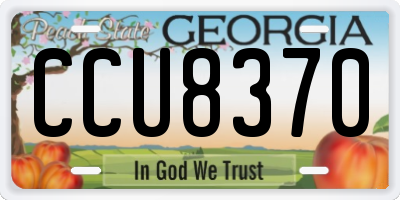 GA license plate CCU8370