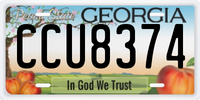 GA license plate CCU8374