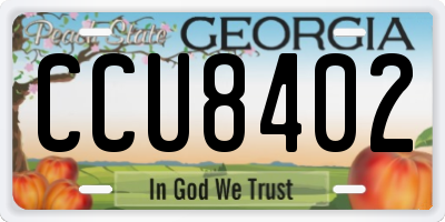 GA license plate CCU8402