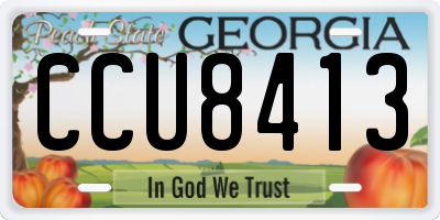 GA license plate CCU8413
