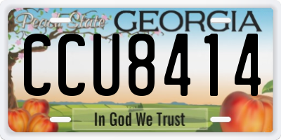 GA license plate CCU8414