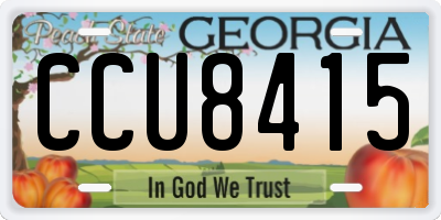 GA license plate CCU8415