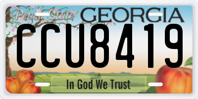 GA license plate CCU8419