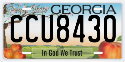 GA license plate CCU8430