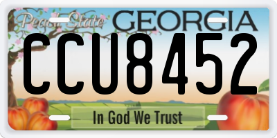 GA license plate CCU8452
