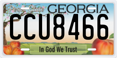 GA license plate CCU8466
