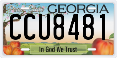 GA license plate CCU8481
