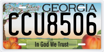 GA license plate CCU8506