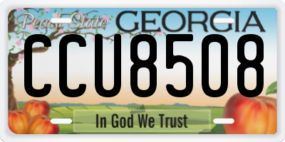 GA license plate CCU8508