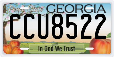 GA license plate CCU8522