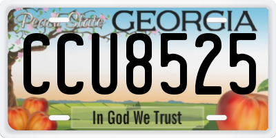 GA license plate CCU8525