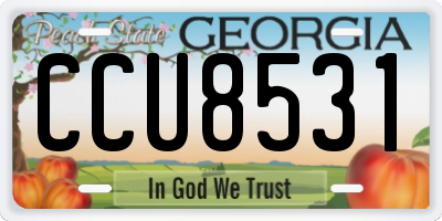 GA license plate CCU8531