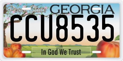 GA license plate CCU8535