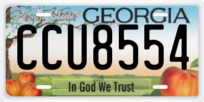 GA license plate CCU8554
